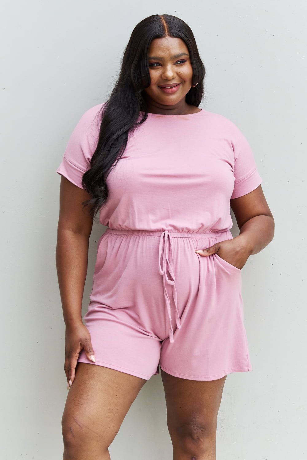 Chilled Out Short Sleeve Romper – Pink
