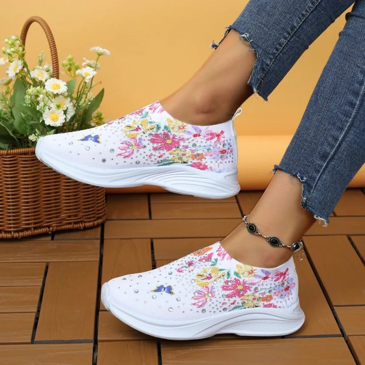Glitz & Petals Floral Sneakers