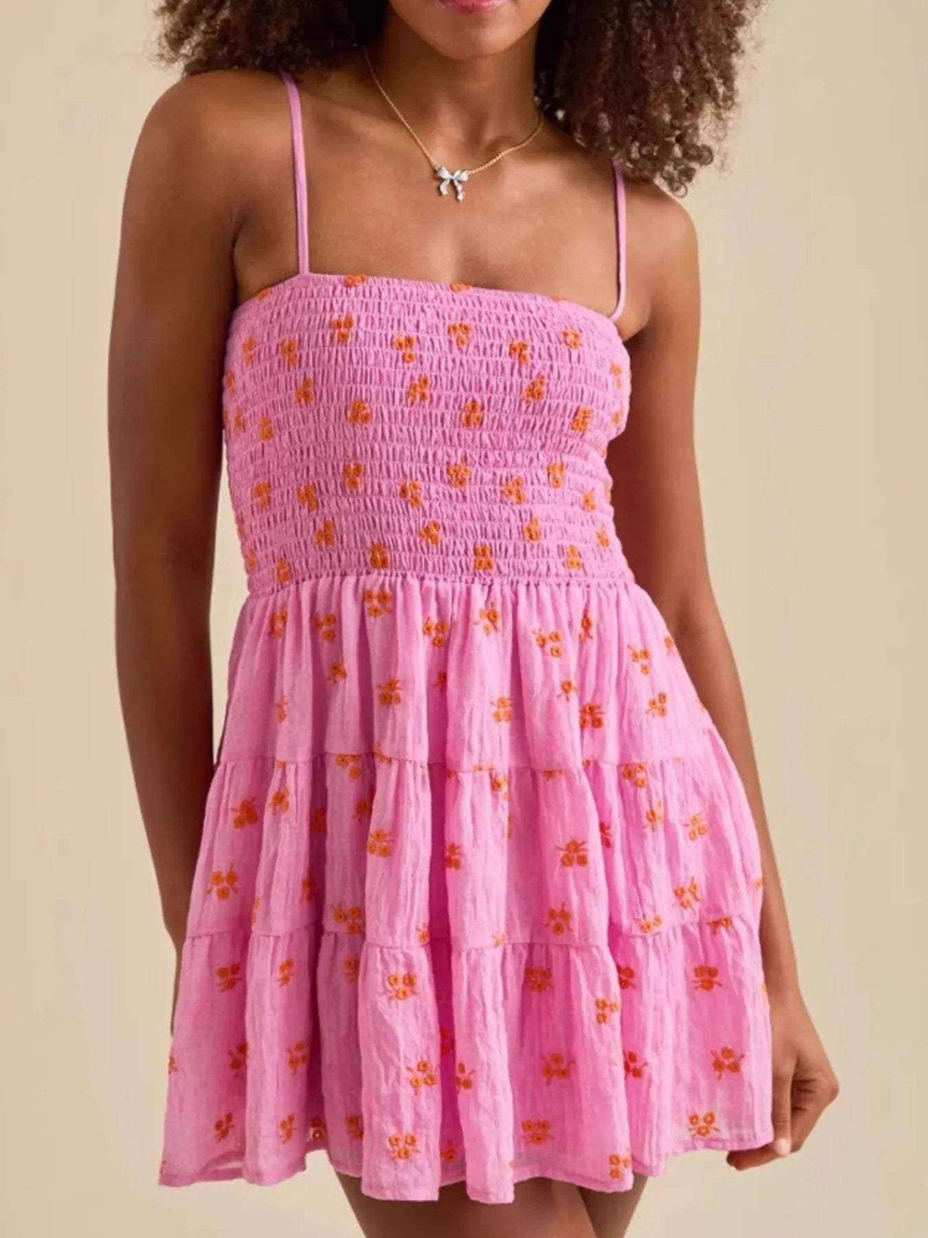 Pink Petals Tiered Cami Dress