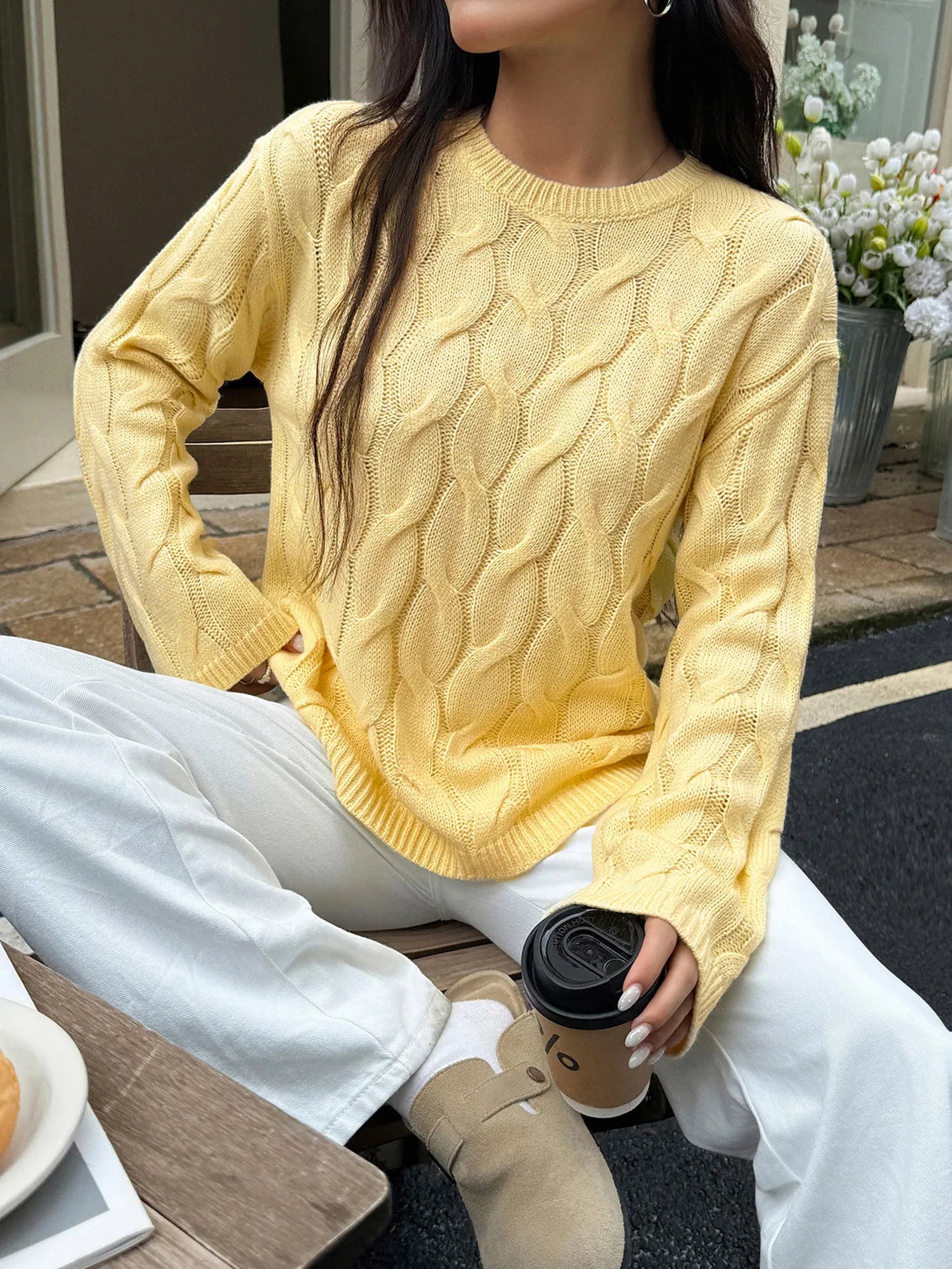 Cable Knit Sweater – Long Sleeve, Timeless Style