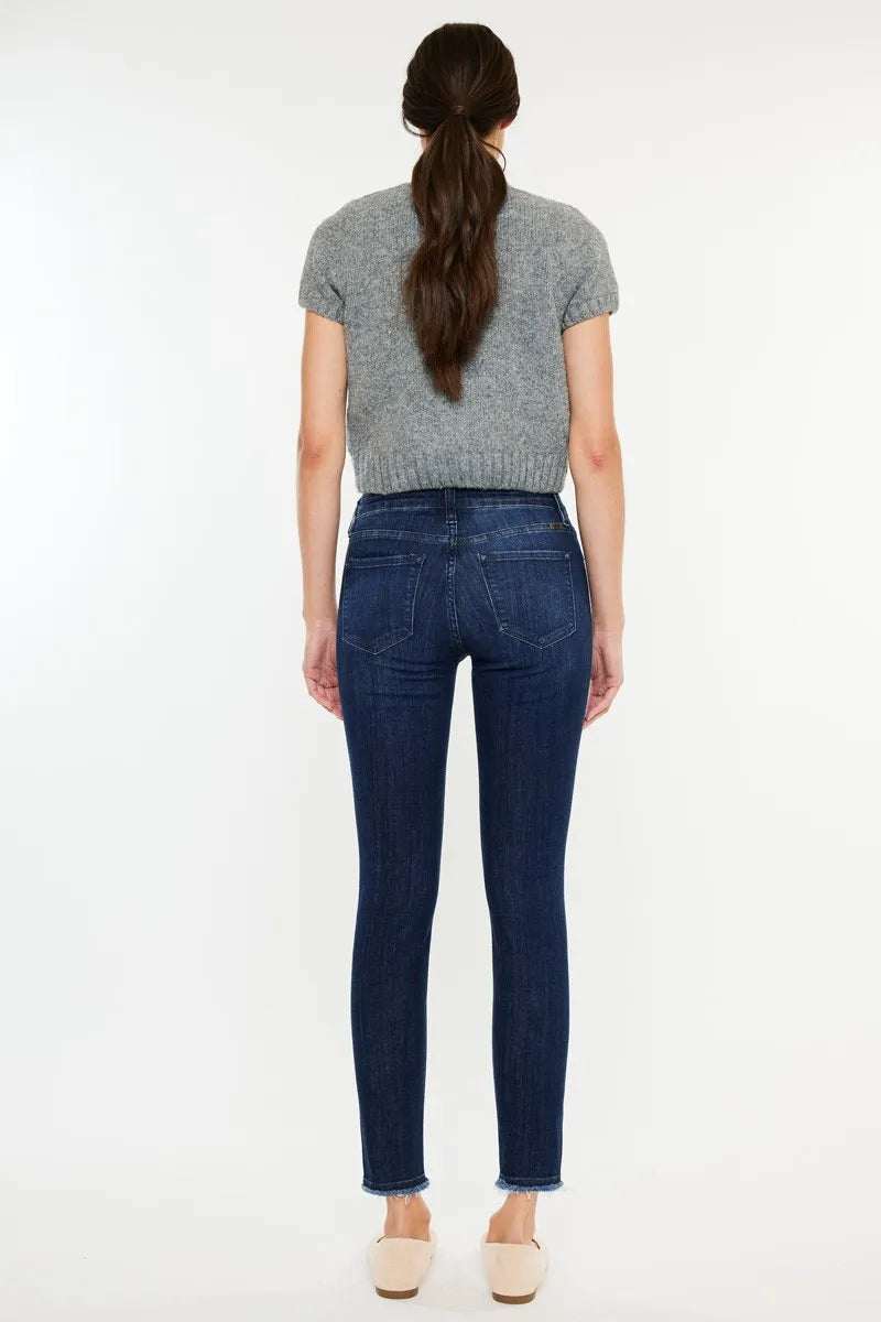 Dark Indigo High Rise Slim Ankle Jeans