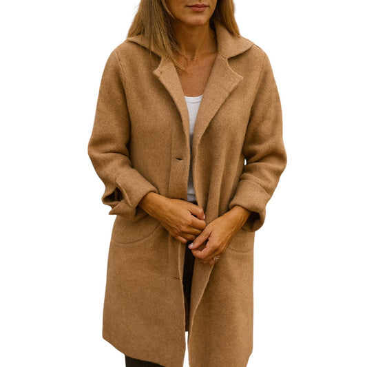 Madison™ | Elegant Mid-Season Women's coat Khaki