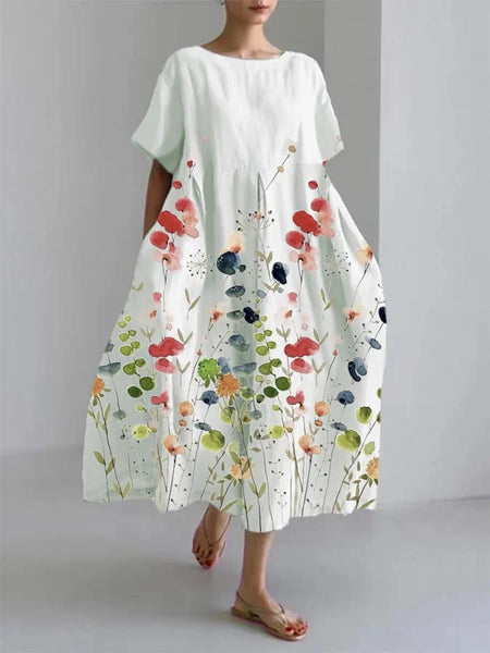 VALENTINA | Robe fleurie d'été à la coupe flatteuse et à la liberté de mouvement