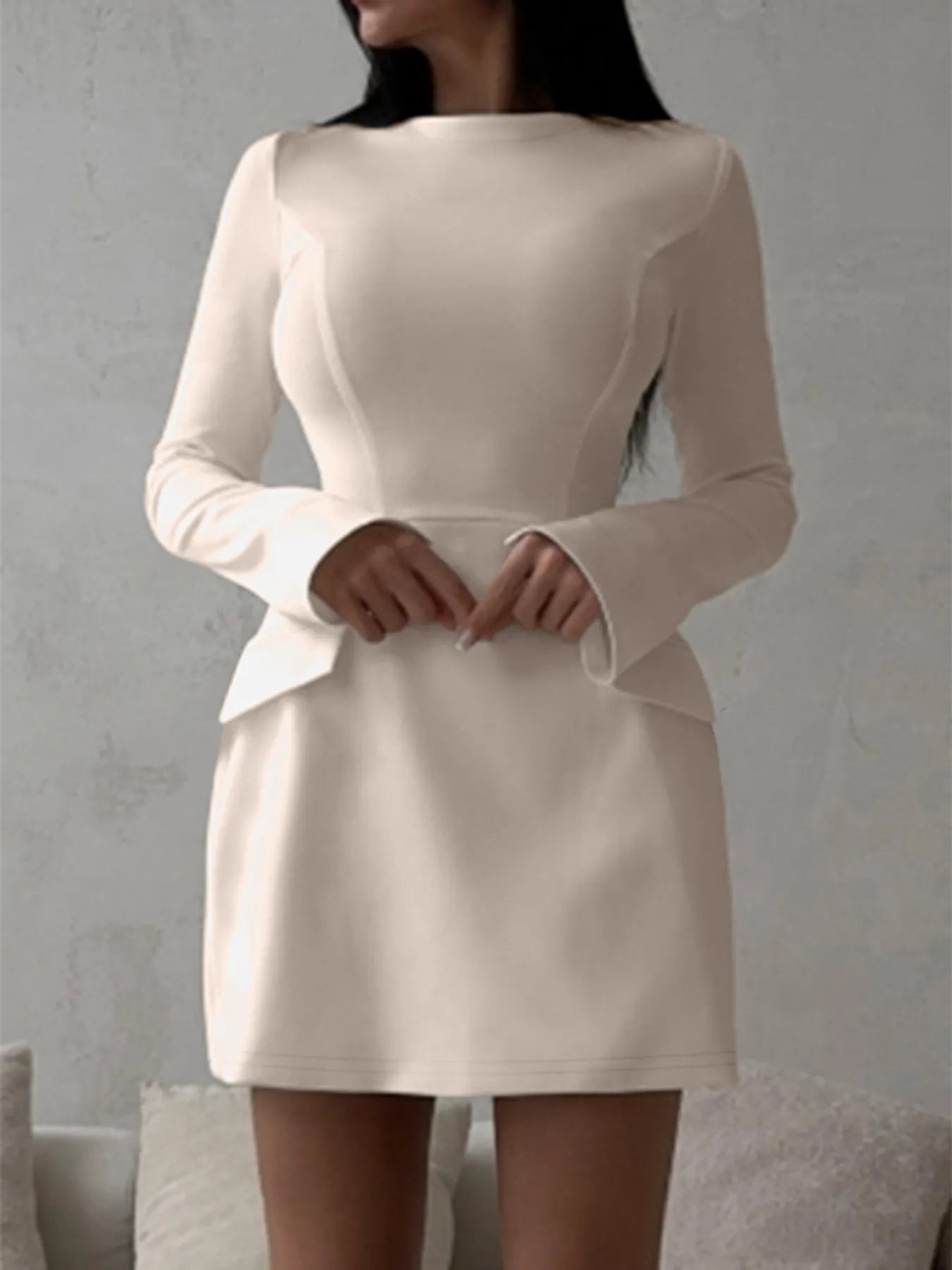 Long Sleeve Bodycon Mini Dress with Pockets
