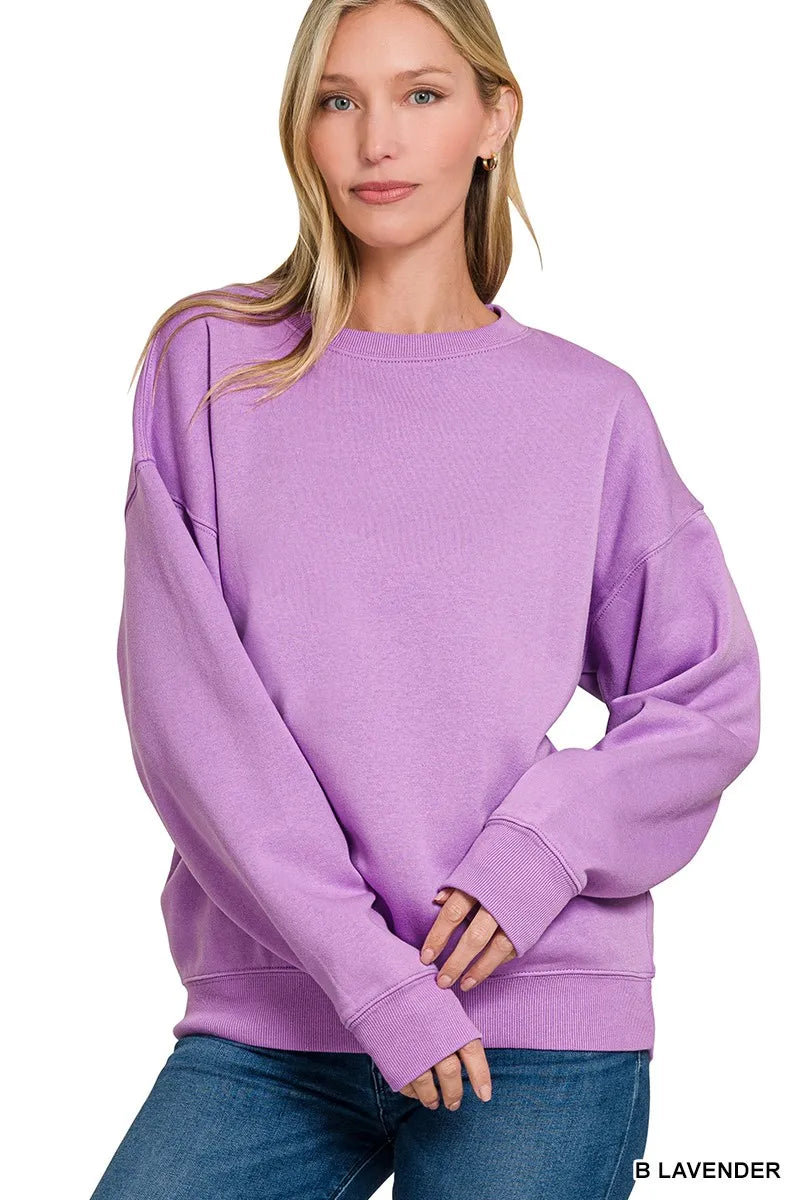 Cozy Lavender Fleece Crew