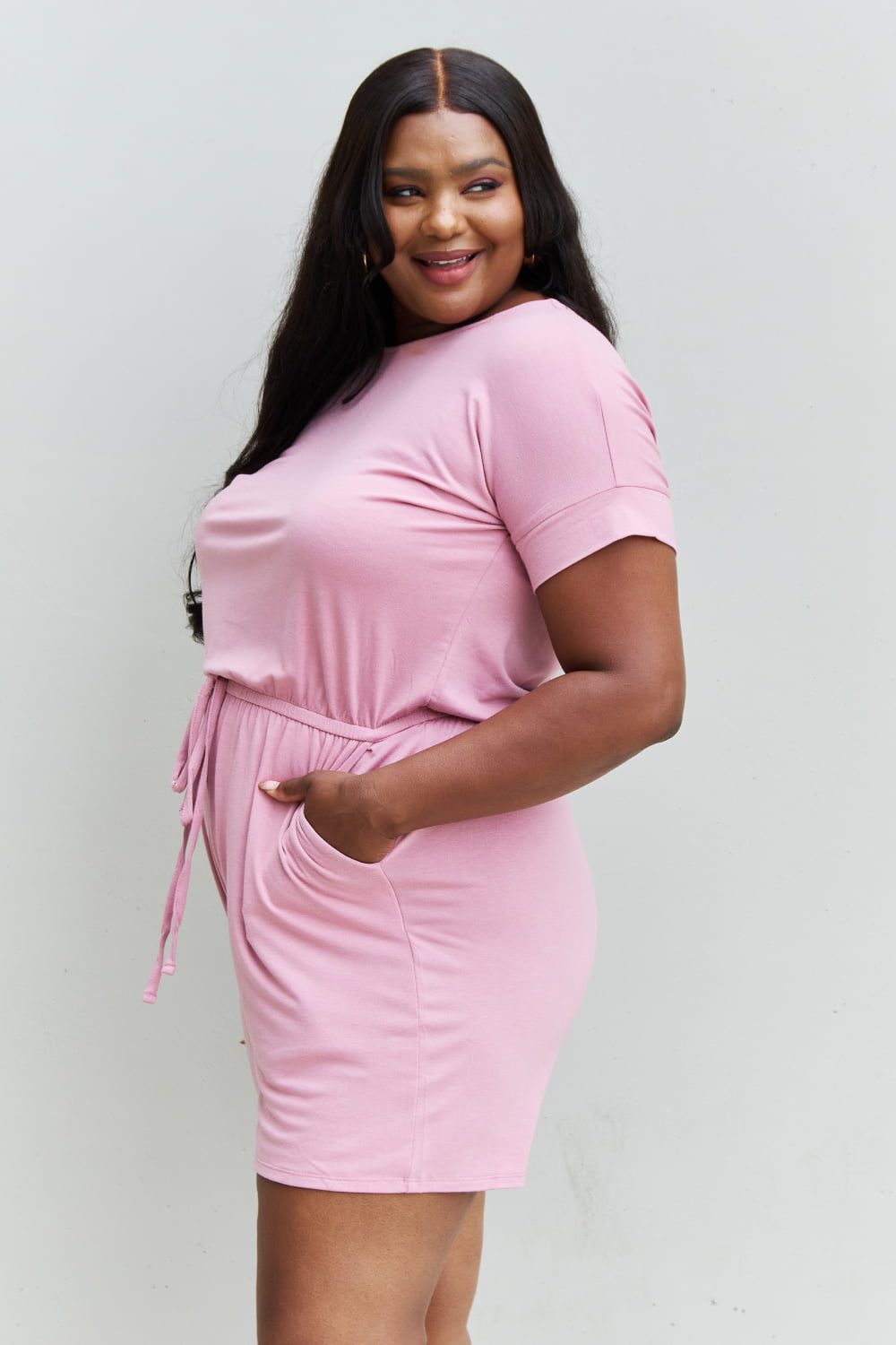 Chilled Out Short Sleeve Romper – Pink
