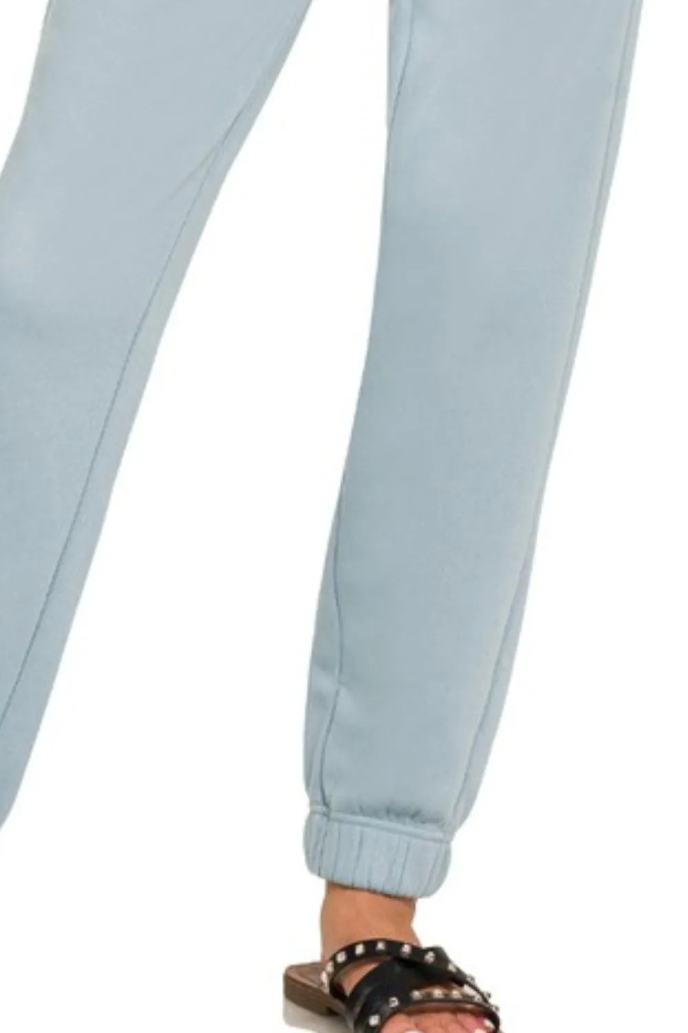Blue Grey Fleece Jogger Sweatpants – Cozy With Pockets