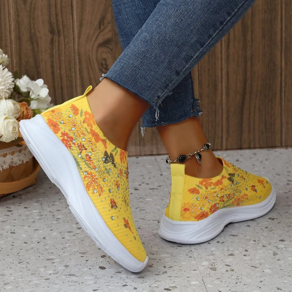 Glitz & Petals Floral Sneakers