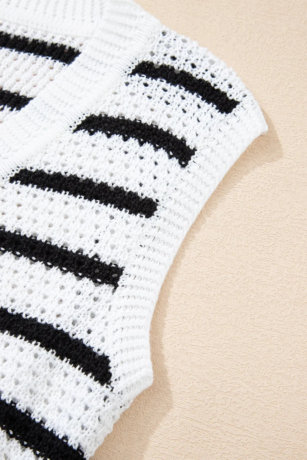 Striped Button-Up Knit Sweater Vest