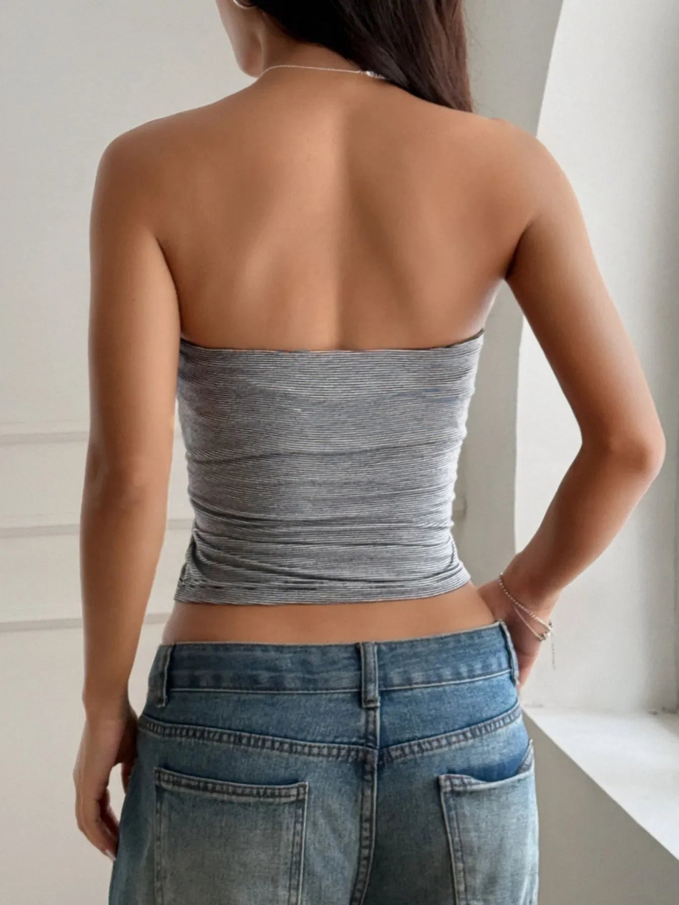 Ribbed Crop Tube Top