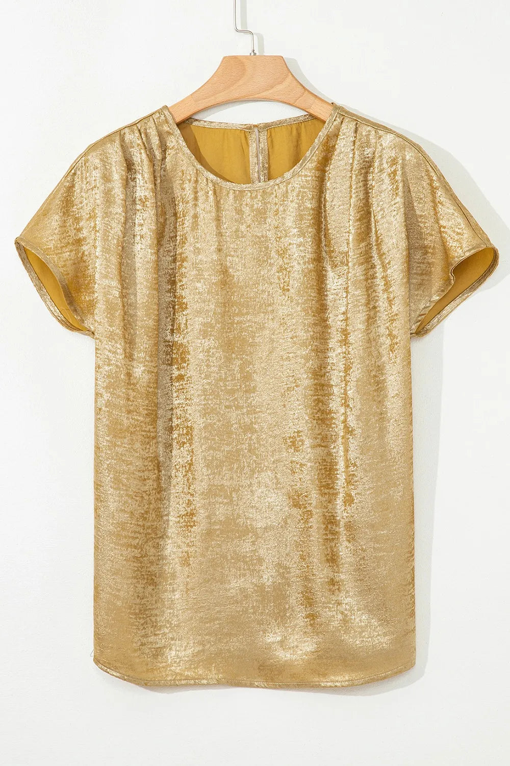 Metallic Gold Blouse - Short Sleeve
