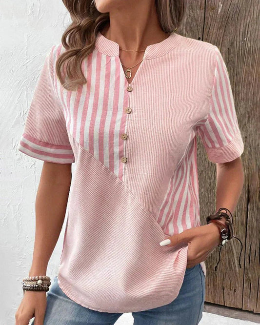 Lilly™ | Soft Striped Women's Blouse Pink