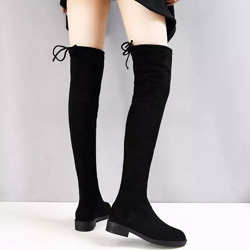 Over-the-Knee Block Heels Boots