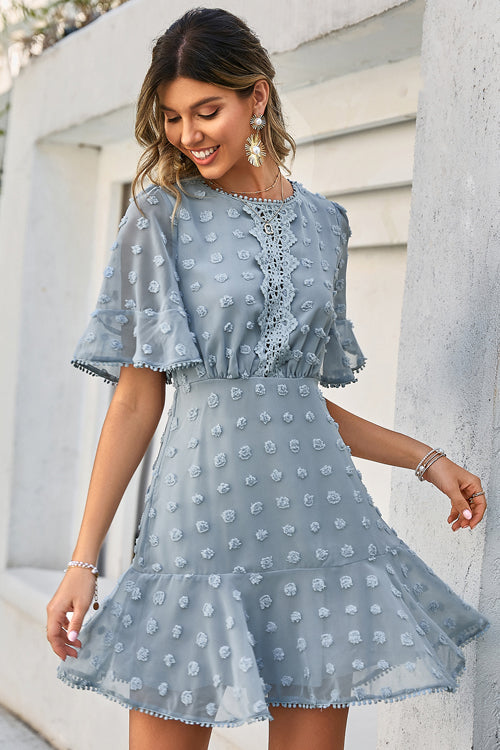 Dreaming of Elegance Dots Mini Dress - 3 Colors Blue