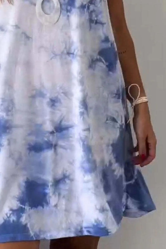 Full Size Tie-Dye Sleeveless Mini Tank Dress Plus Size