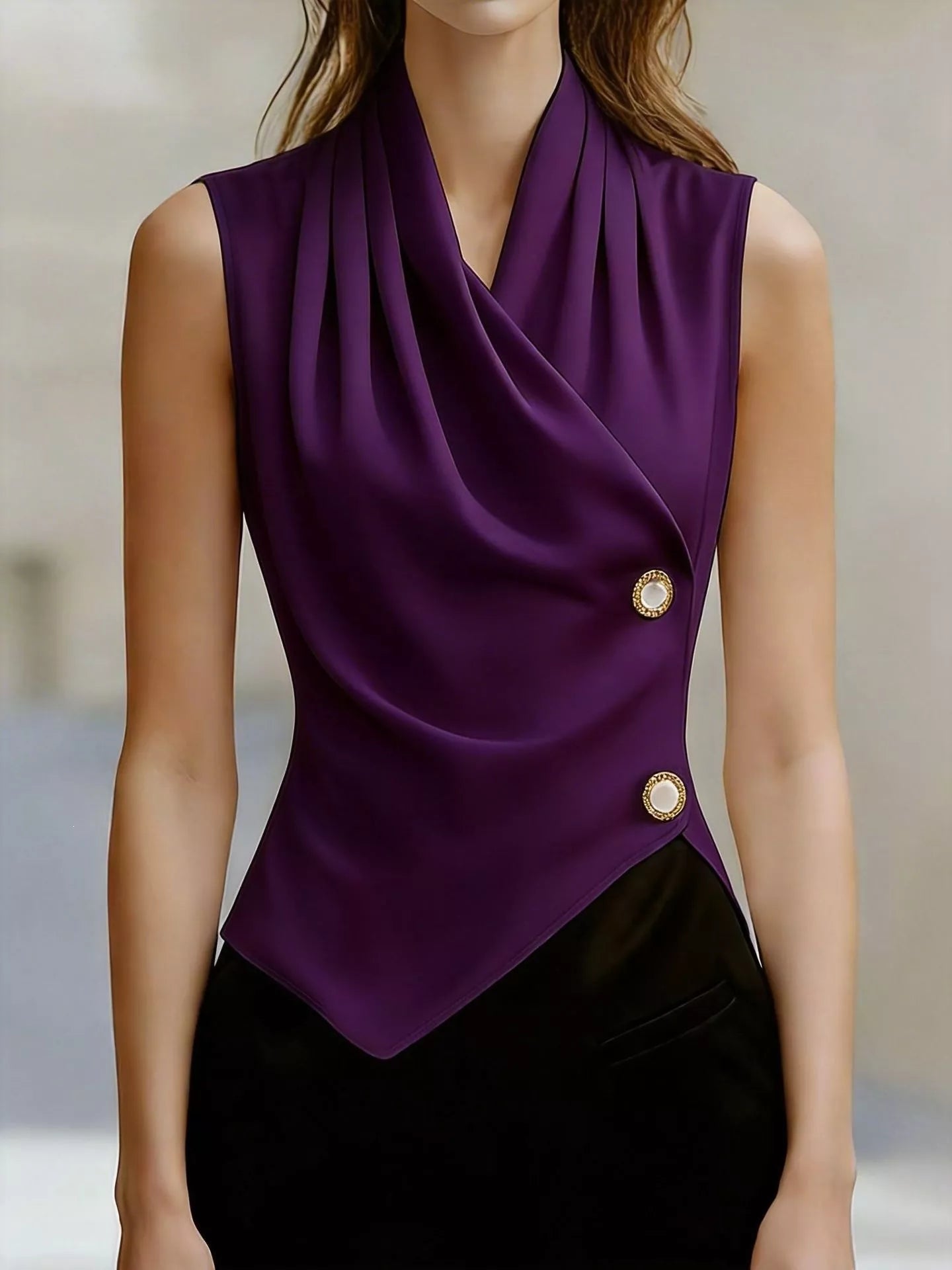 Asymmetrical Tank Top - Draped