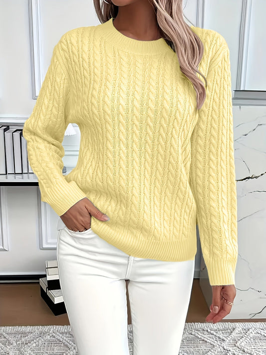 Bernila – Cable Knit Jumper Yellow
