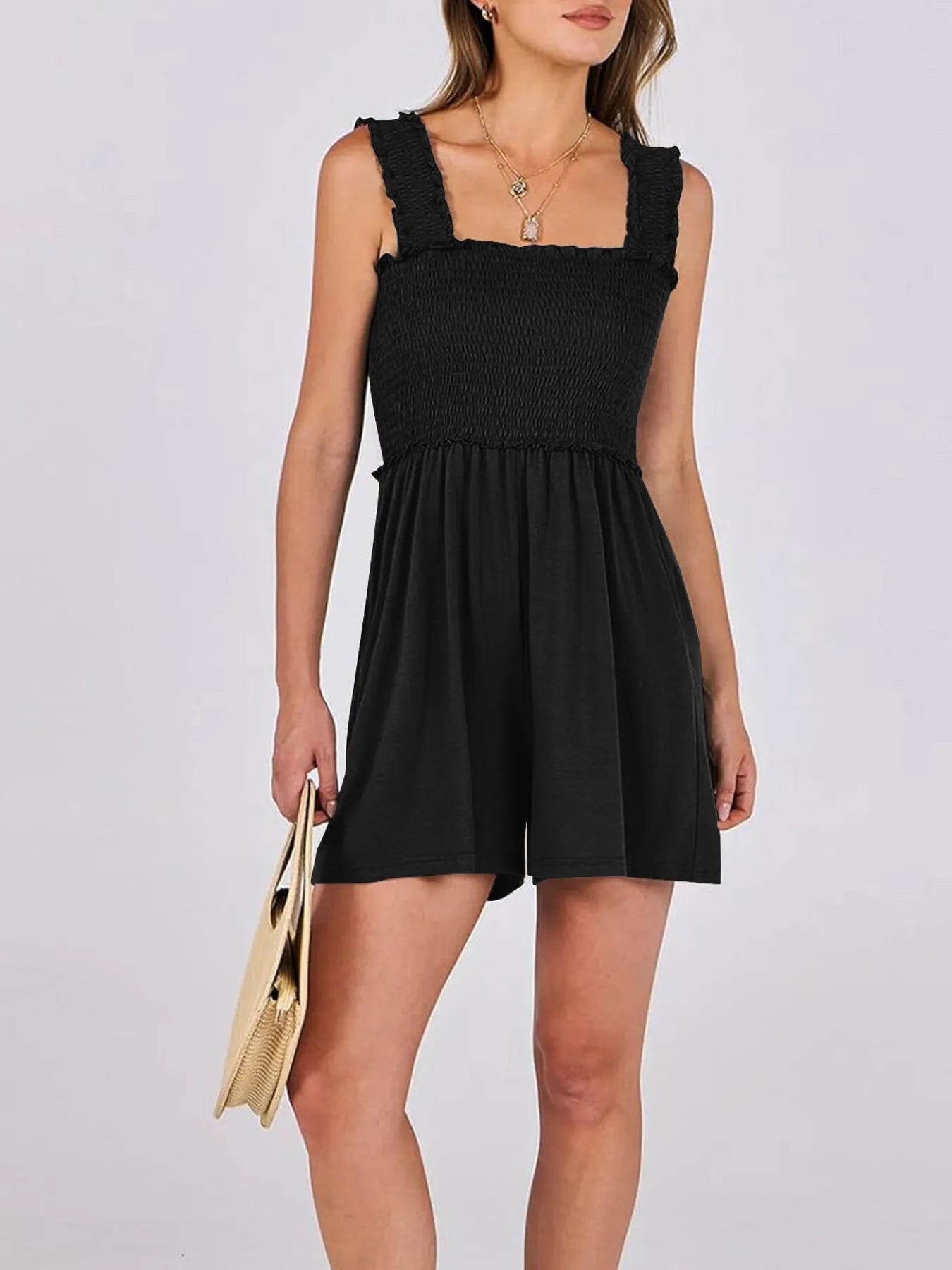 Smocked Summer Romper – Square Neck, Breezy Fit