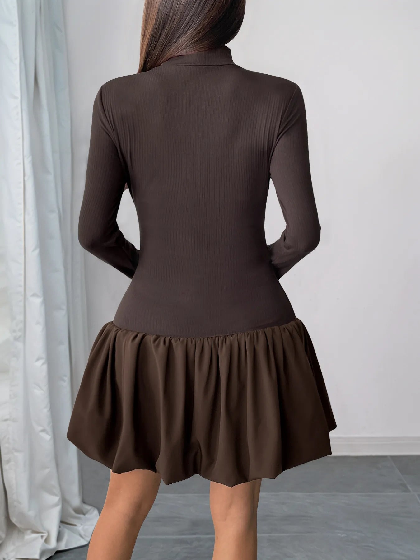 BubbleGrace Mock Neck Dress