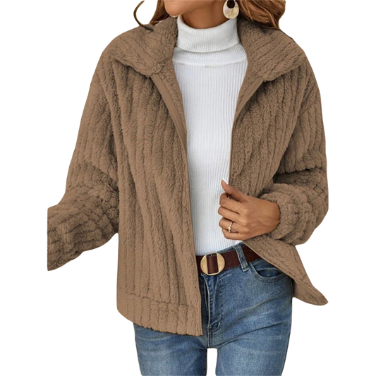 Isabella™ Comfy Winter Fleece Jacket Brown