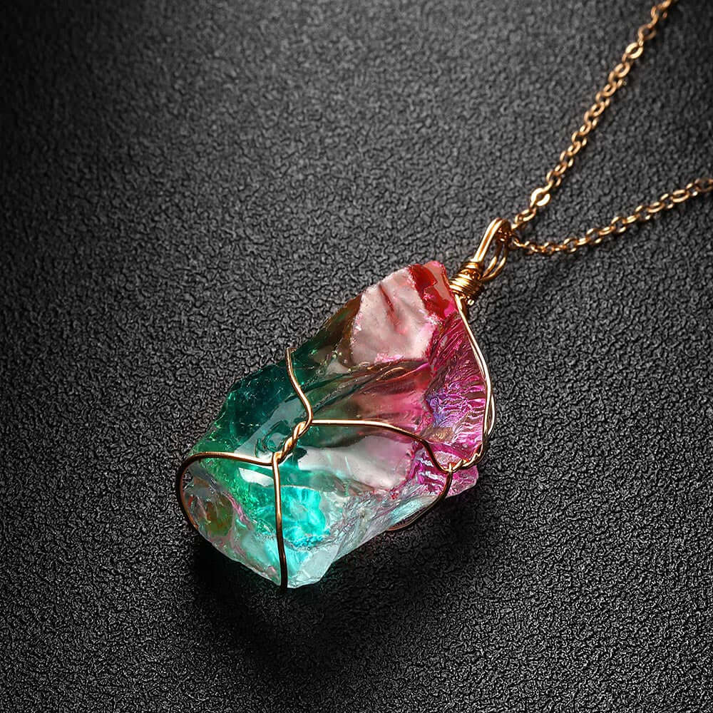Colorful Fashion Irregular Rainbow Stone Natural