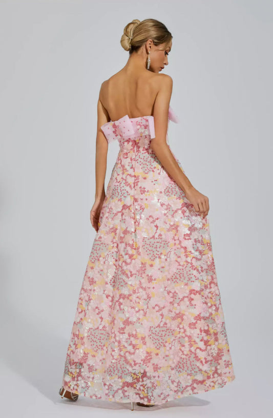 Priscilla sequin pink maxi dress