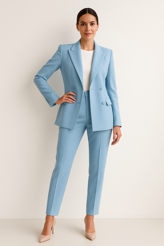 Sławomira – Elegant women's suit with a tailored cut Light Blue