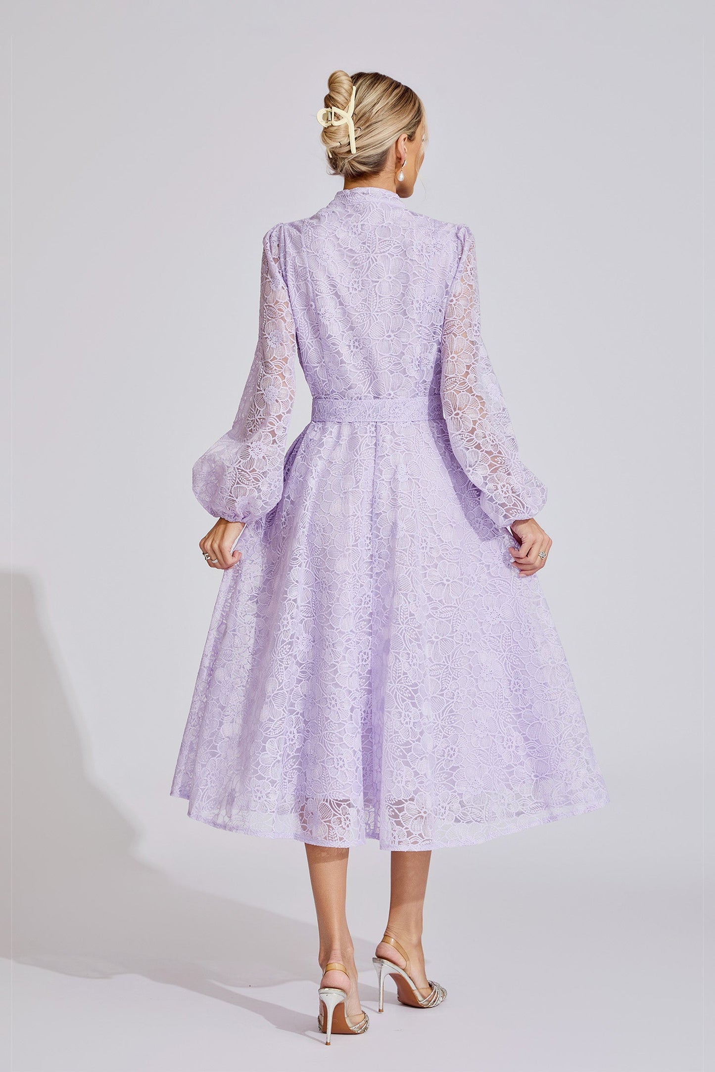 Liliane Embroidered Lace Midi Dress