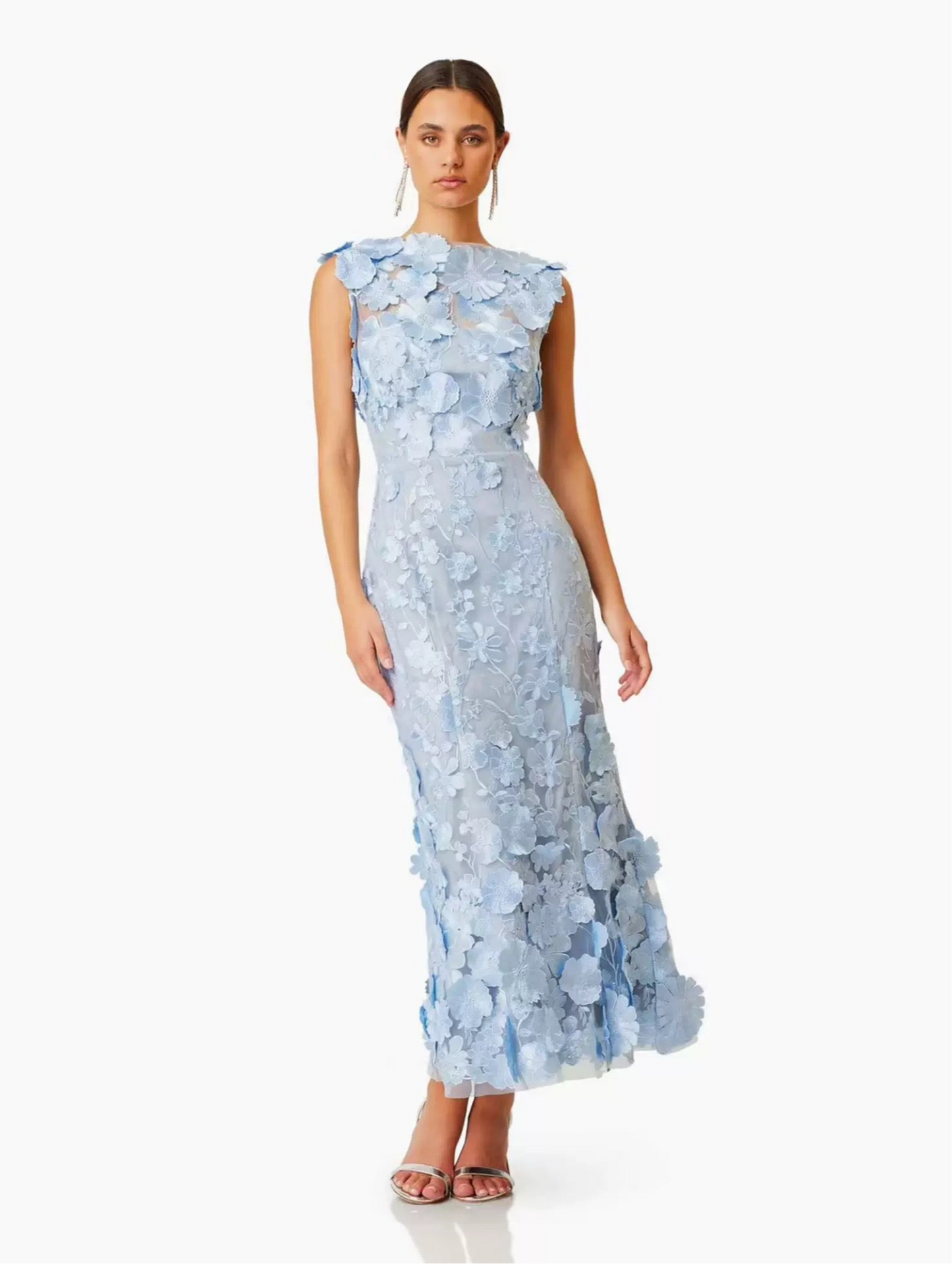 Fleur de Ciel blue Lace Midi Dress size S