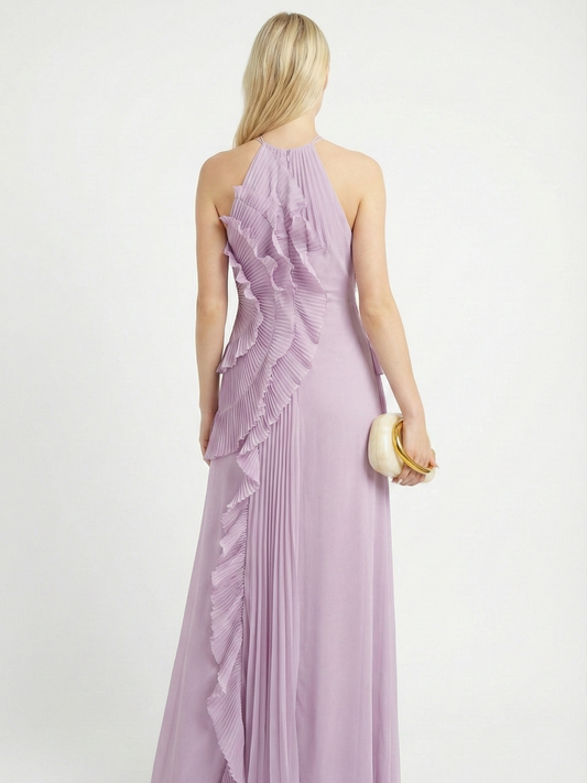 Catherine Ruffle Dress (Free Pearl Clutch)
