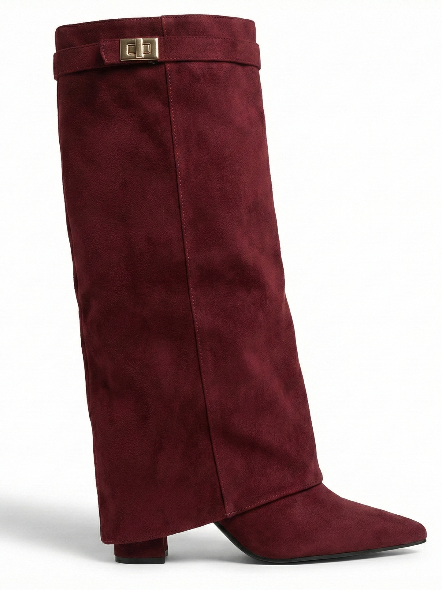 Women’s Knee-High Suede Boots with Slim Straight Shaft & Pointed Toe