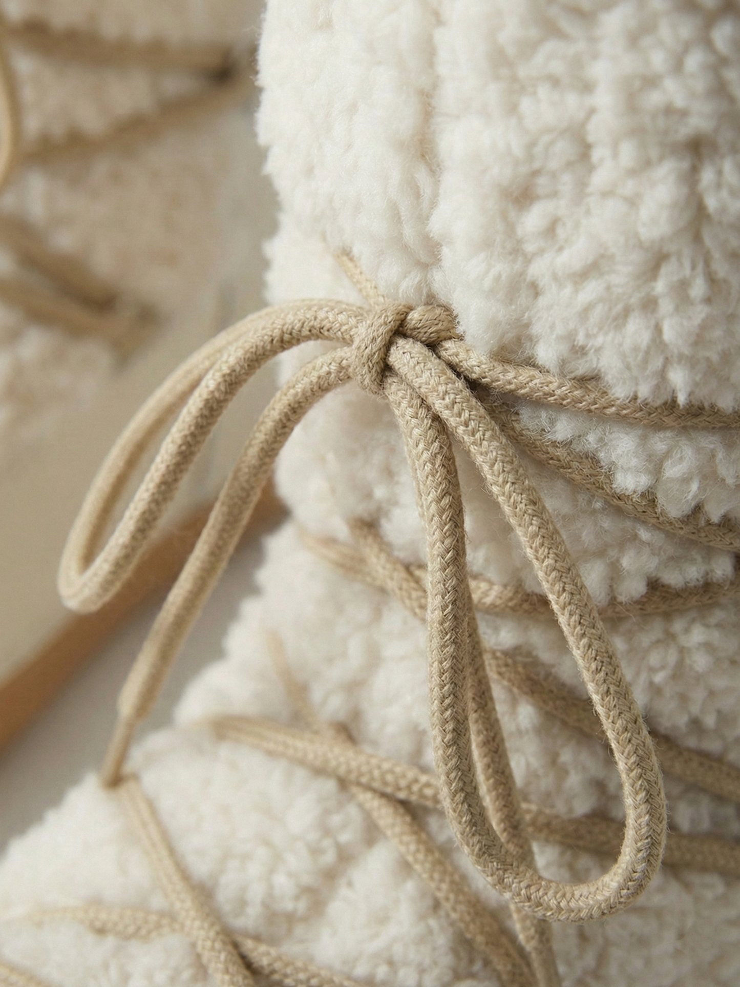 Women’s Cream Tall Lace-Up Comfort Boots