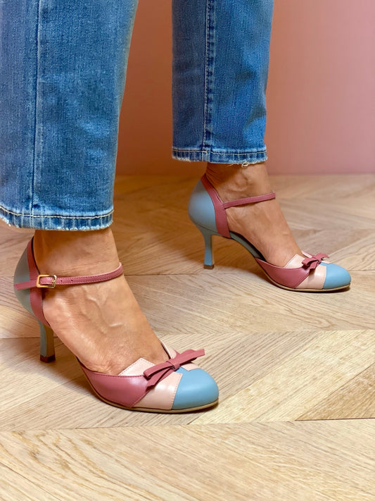 Juliette | Two-tone Stiletto Heels with Bow