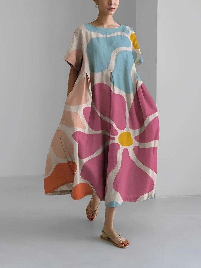 VALENTINA | Robe fleurie d'été à la coupe flatteuse et à la liberté de mouvement