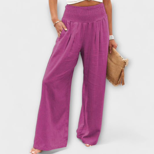 Julie - Airy and Elegant Trousers Pink