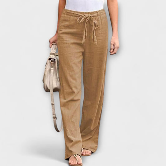 Loreen - Lightweight Linen Trousers Light Brown