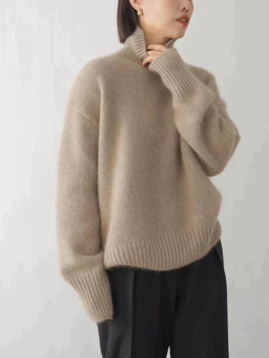 Elizabeth | Elegant Turtleneck Sweater Khaki