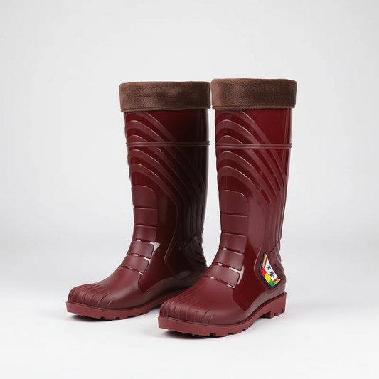 Men's High-Tube Rain Boot — Waterproof Brown in Multiple Calf Heights