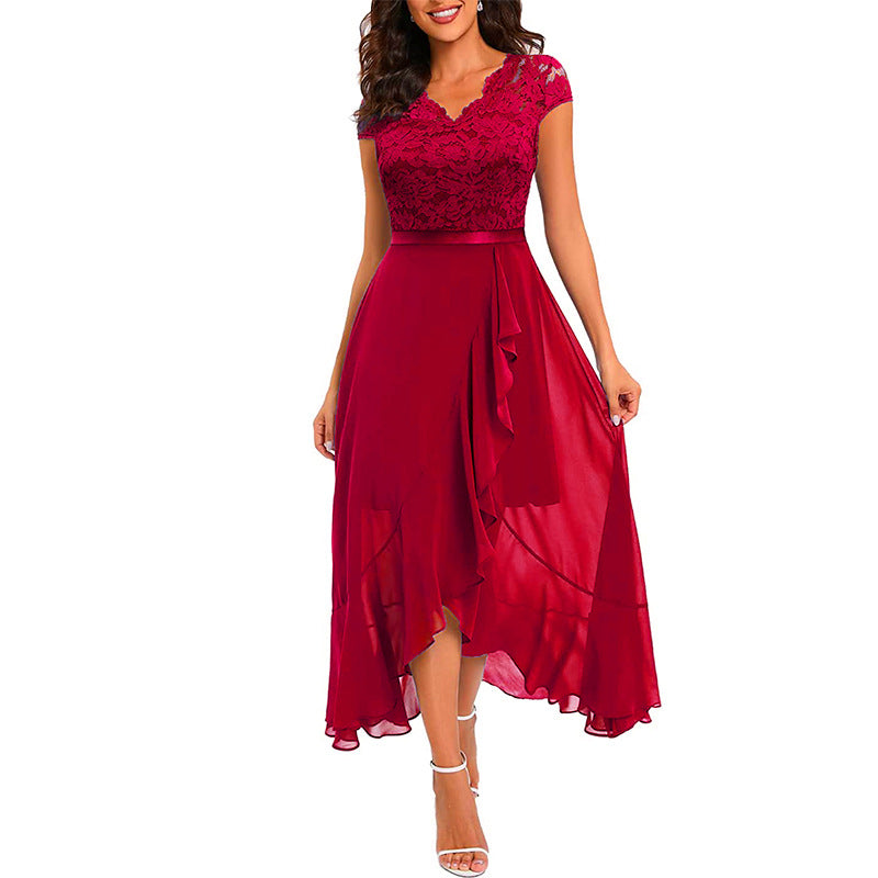 Seraphina | Lace Overlay Midi Dress