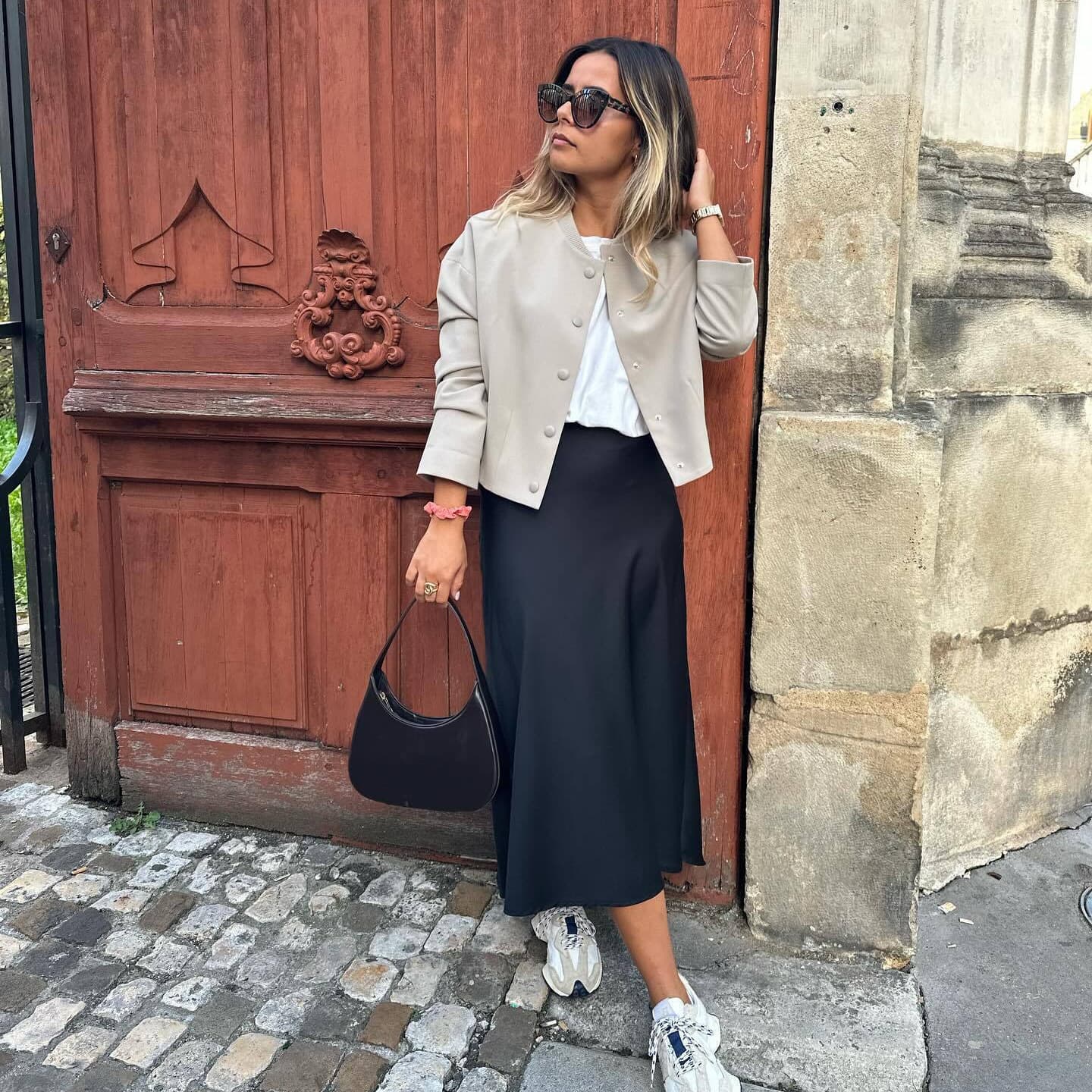 Chic Satin High-Waist Midi Skirt – Flattering Fit for Women