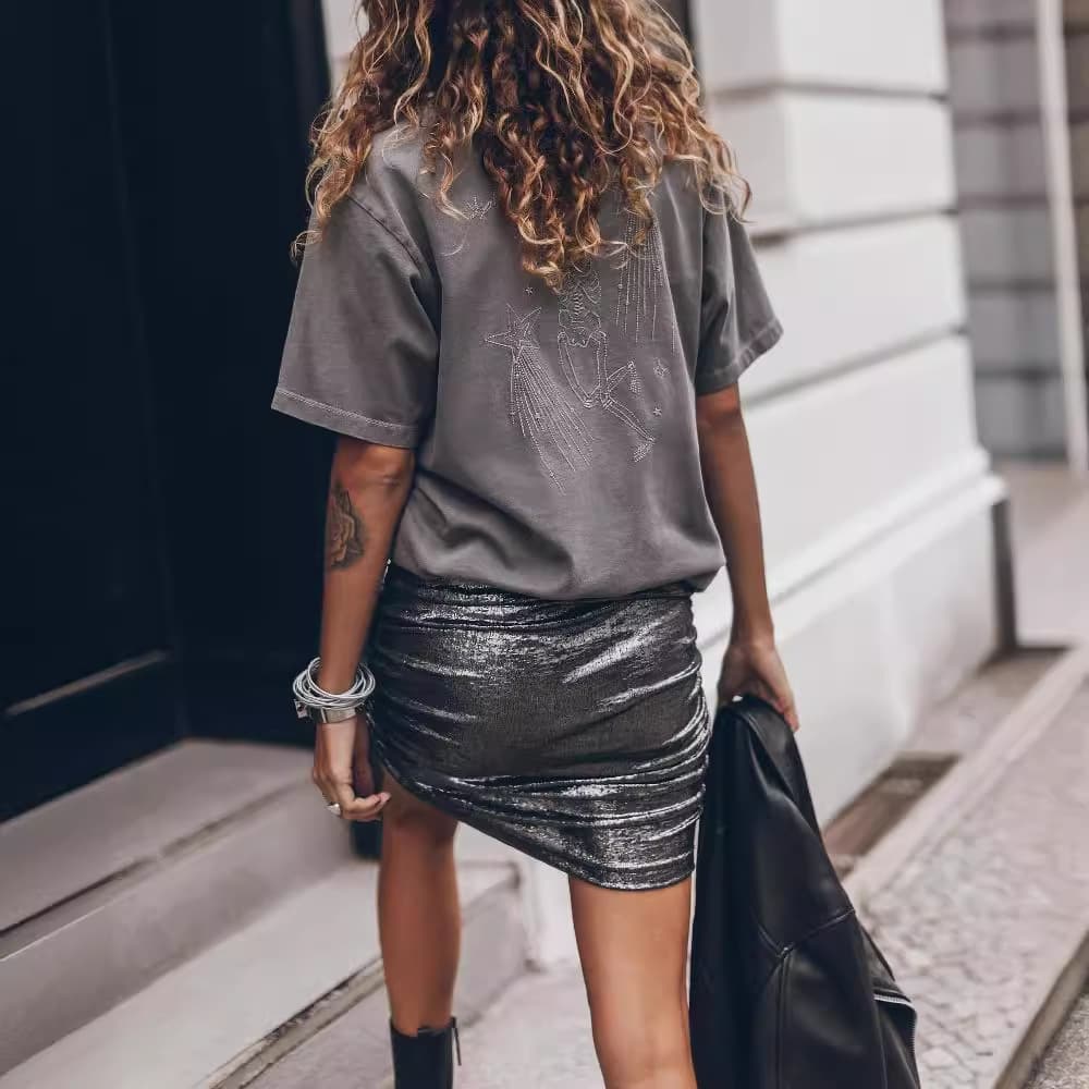 Sparkly Sequin Mini Skirt – Women's Stretch Party Wear