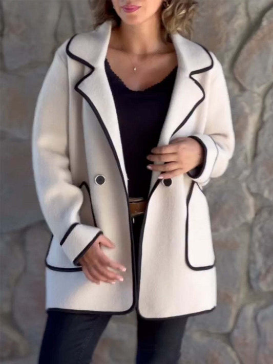 Kelis | Elegant Lapel Coat White