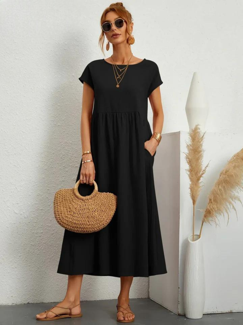Maelis - Women's Loose Cotton Pocket Dress