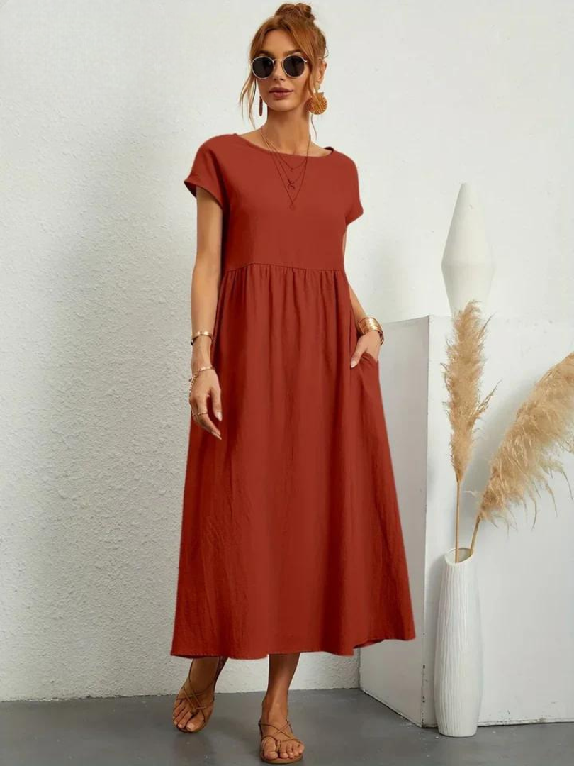 Maelis - Women's Loose Cotton Pocket Dress