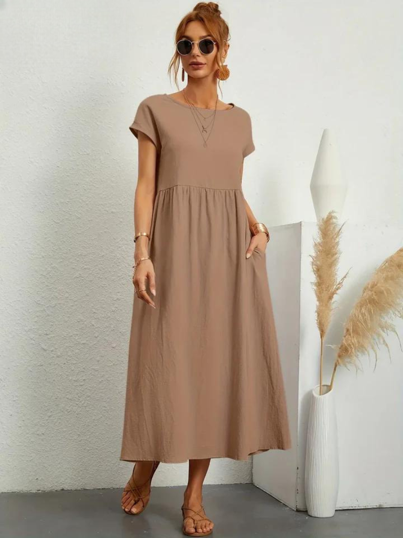 Maelis - Women's Loose Cotton Pocket Dress