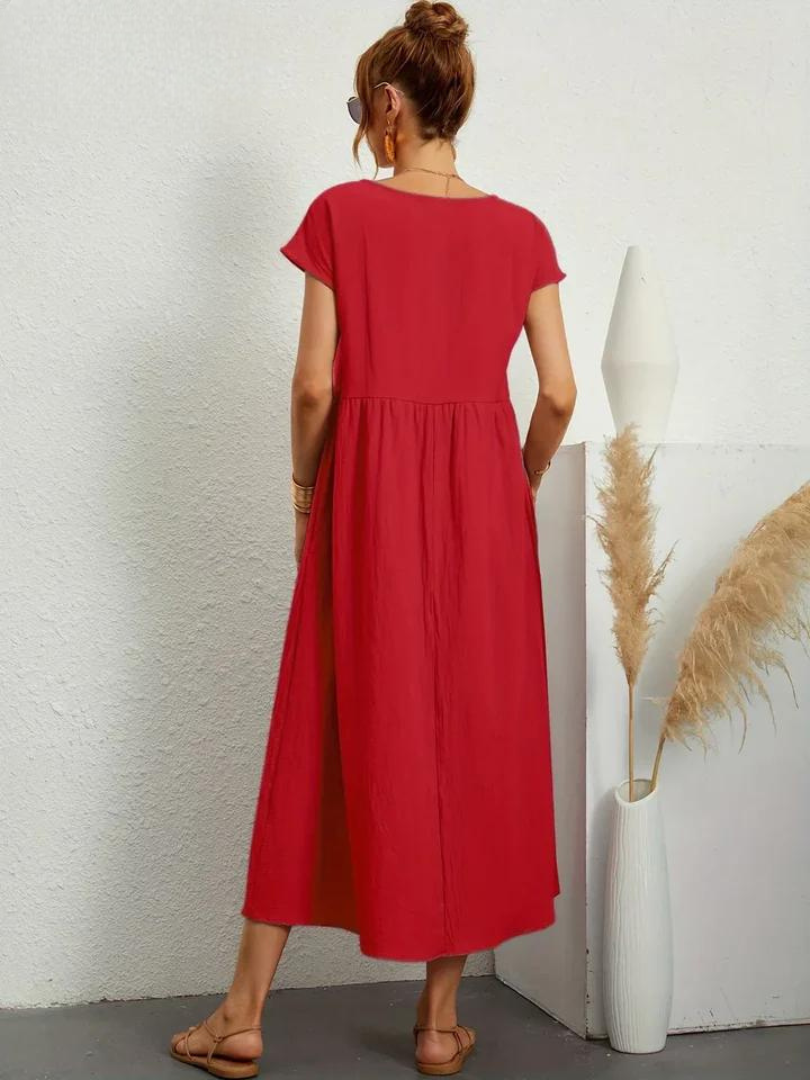 Maelis - Women's Loose Cotton Pocket Dress