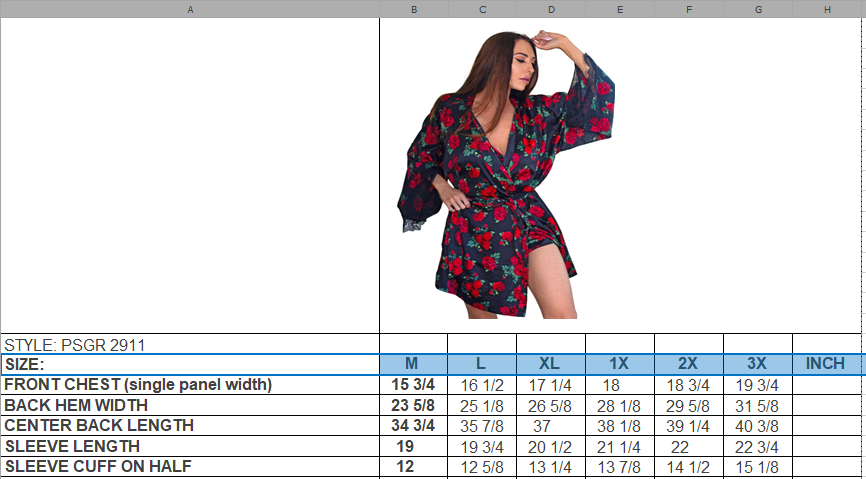 Ladies Sexy Satin Rose Printed Kimono Night Robe.