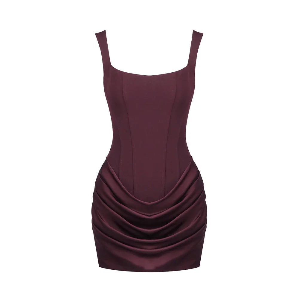 HADLEE CORSET RUCHED MINI DRESS