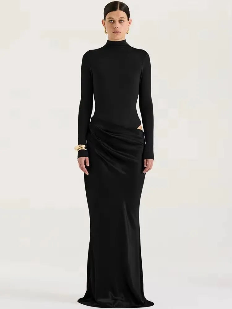 PAULINA SATIN ONE SHOULDER DRESS