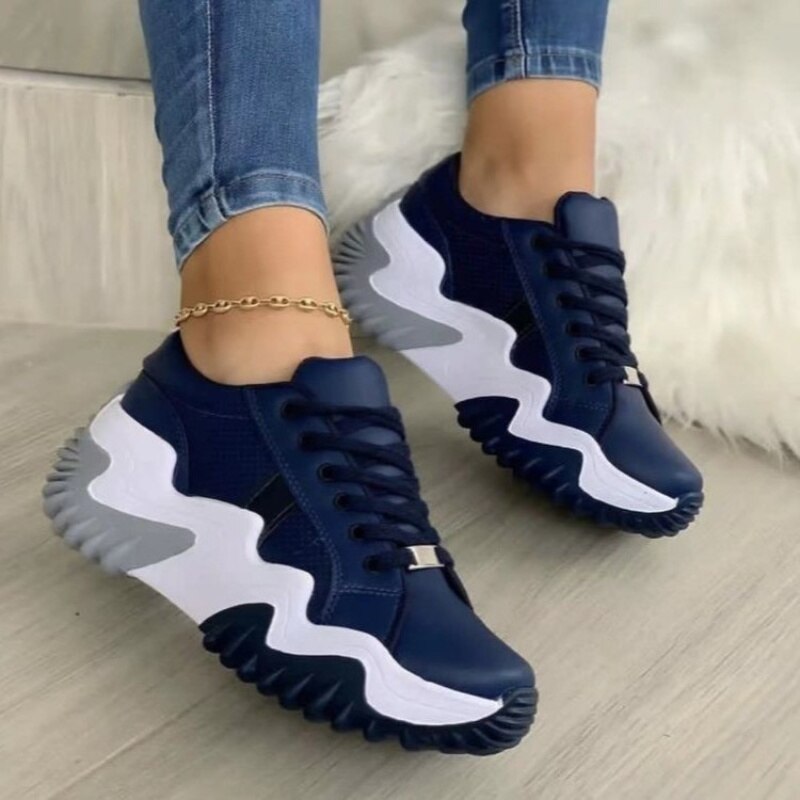 Breathable Platform Sneakers - Women